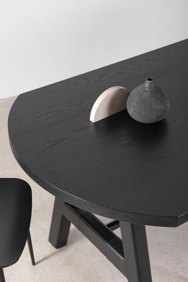Black boardroom table in solid wood
